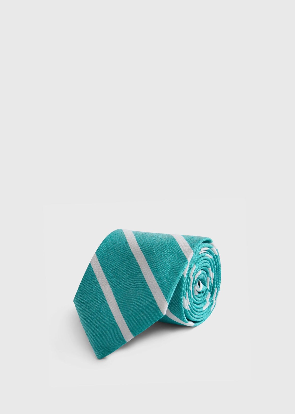 Linen & Cotton Stripe Tie - Paul Stuart Premium
