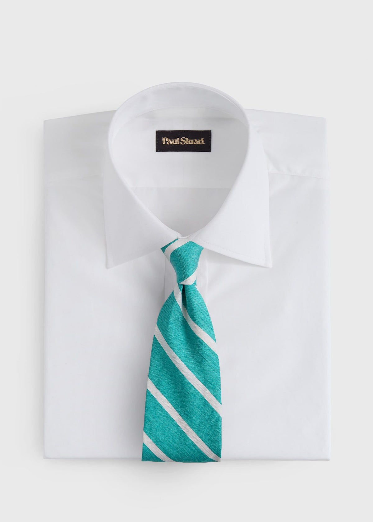 Linen & Cotton Stripe Tie - Paul Stuart Premium