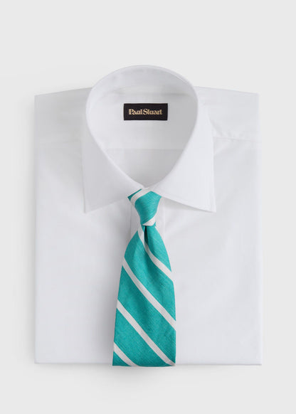 Linen & Cotton Stripe Tie - Paul Stuart Premium