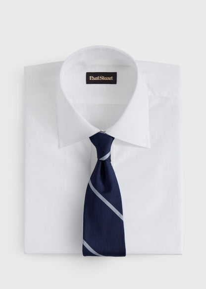 Woven Silk Regimental Stripe Tie - Paul Stuart Classic