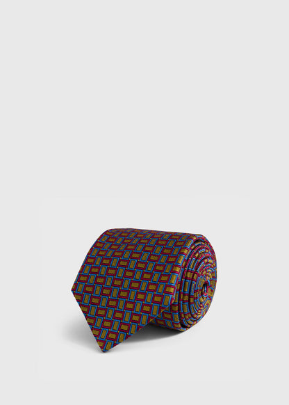 Silk Diamond Trellis Motif Tie - Paul Stuart Trending