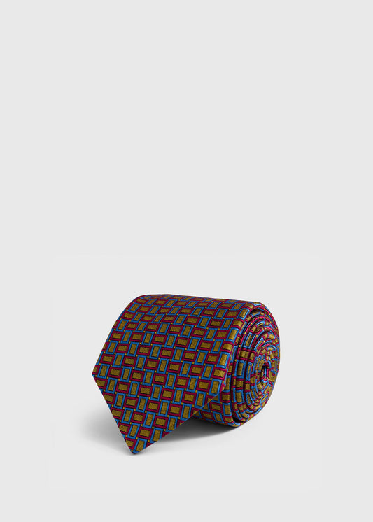 Silk Diamond Trellis Motif Tie - Paul Stuart Trending