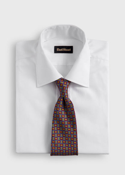 Silk Diamond Trellis Motif Tie - Paul Stuart Trending