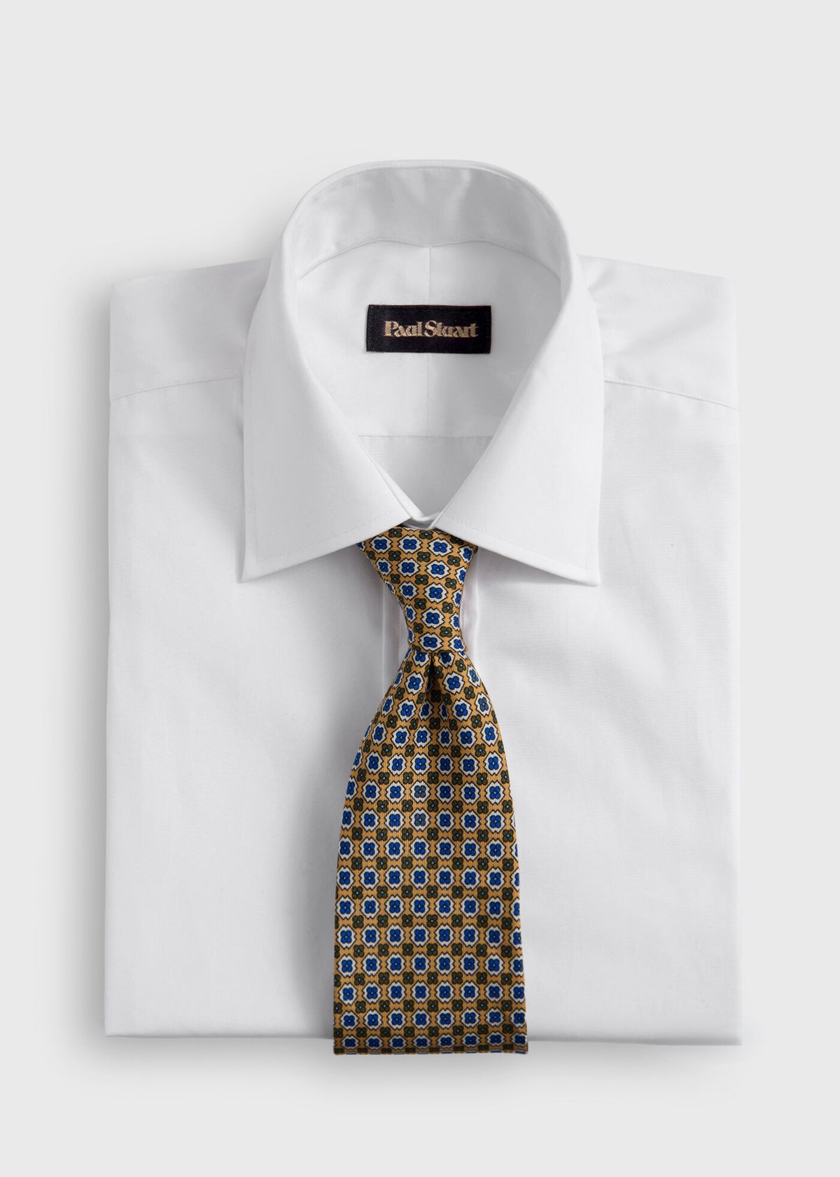Silk Geometric Floral Medallion Tie - Paul Stuart New