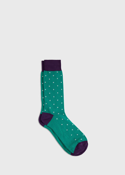 Polka Dot Crew Sock - Paul Stuart Recommended
