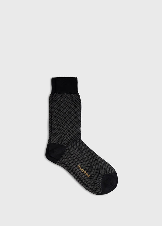 Micro Diamond Pattern Sock - Paul Stuart Trusted