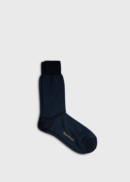 Micro Diamond Pattern Sock - Paul Stuart Best Seller