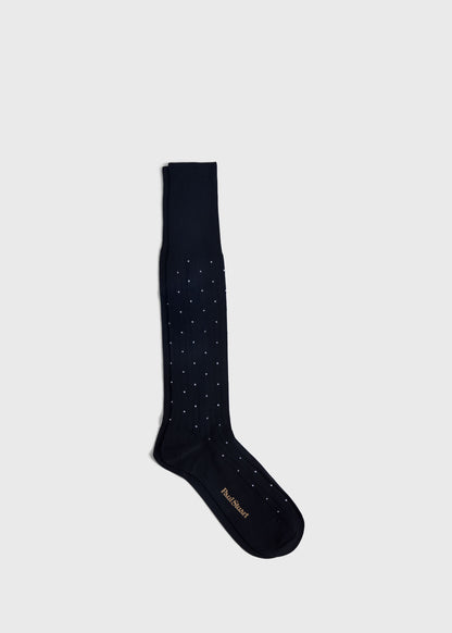 Ribbed Cotton Dot Dress Sock - Paul Stuart Essential