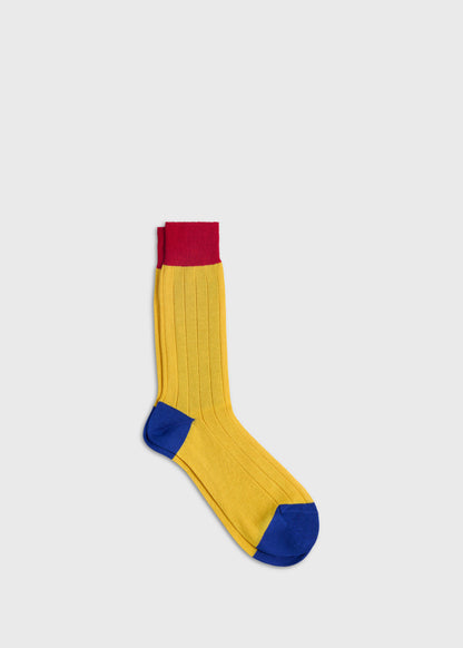 Mercerized Cotton Ribbed Sock - Paul Stuart Quality
