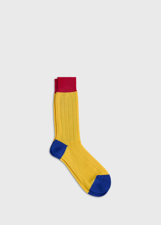 Mercerized Cotton Ribbed Sock - Paul Stuart Quality
