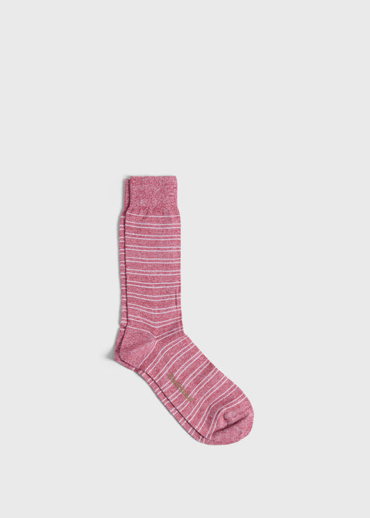Linen & Cotton Double Stripe Sock - Paul Stuart New