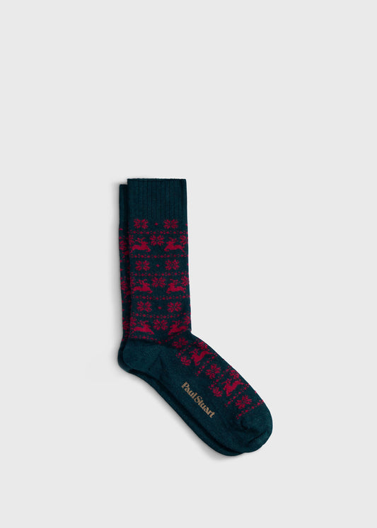 Reindeer & Snowflake Sock - Paul Stuart Classic