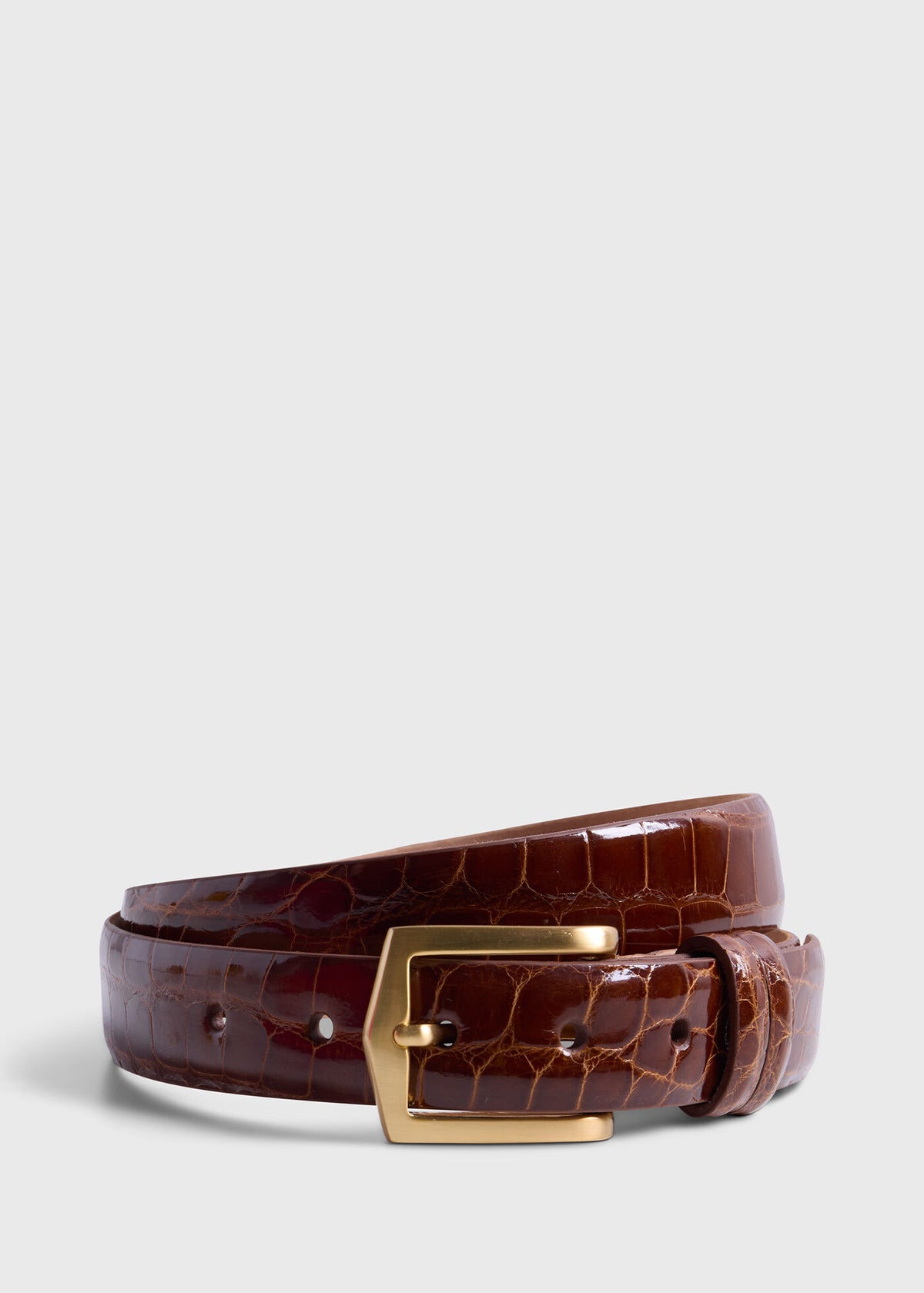 Men's Glazed Alligator Belt in Gold - Paul Stuart - Paul Stuart Hot Sale
