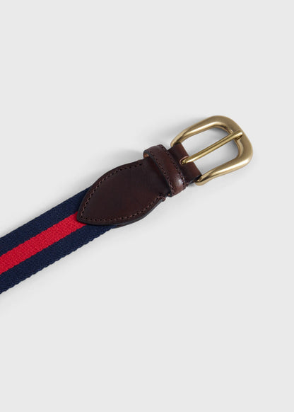 Striped Belt with Leather Trim - Paul Stuart Hot Sale