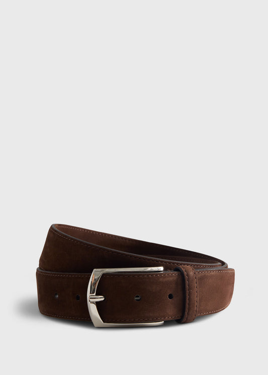Nubuck Suede Belt with Gold Buckle - Paul Stuart Exclusive