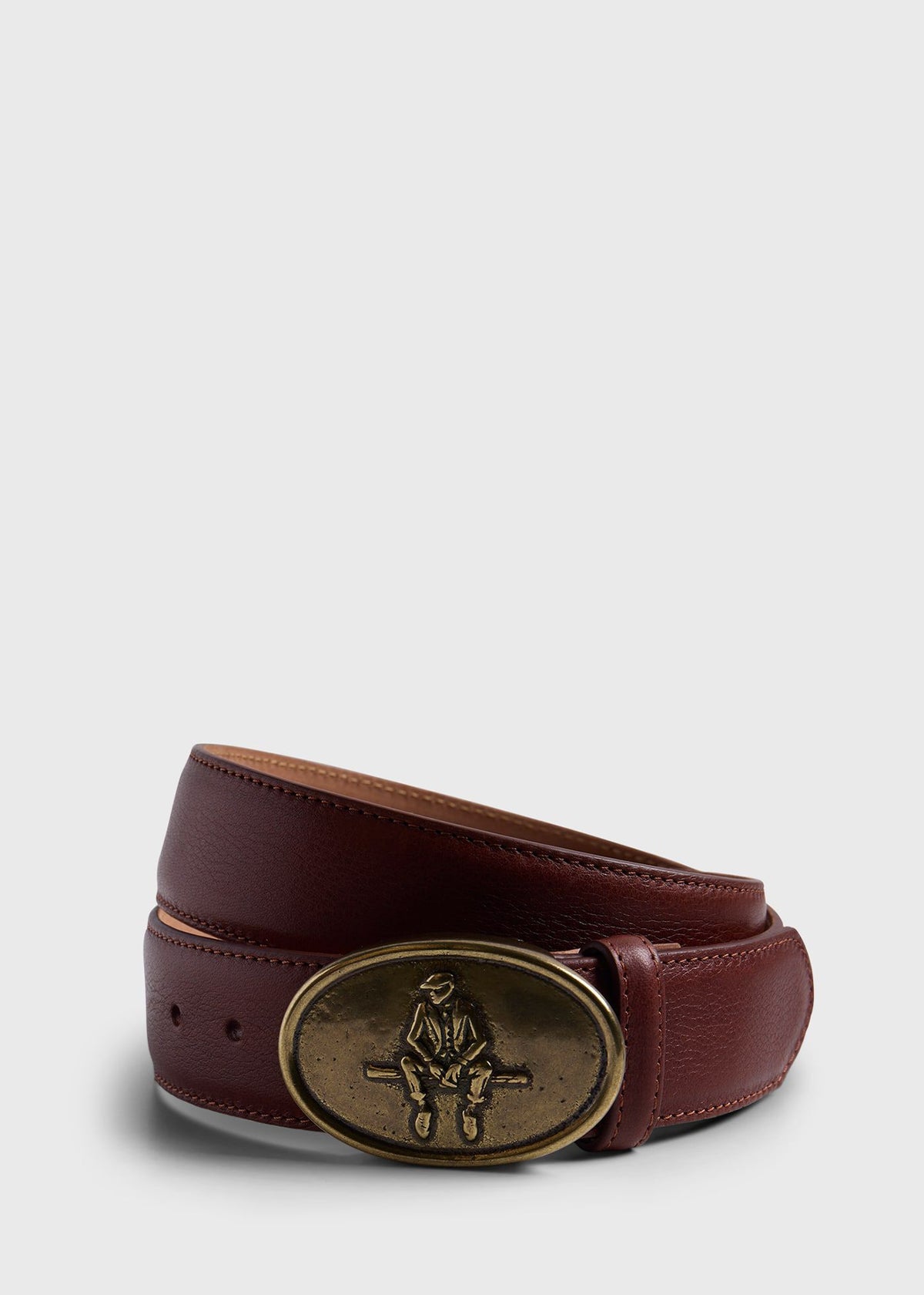 Man on the Fence Brass Buckle Belt - Paul Stuart Trusted