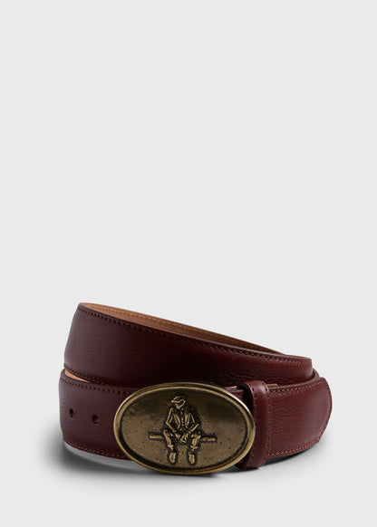 Man on the Fence Brass Buckle Belt - Paul Stuart Trusted