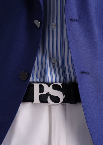 PS Nickel Logo Leather Belt - Paul Stuart Quality