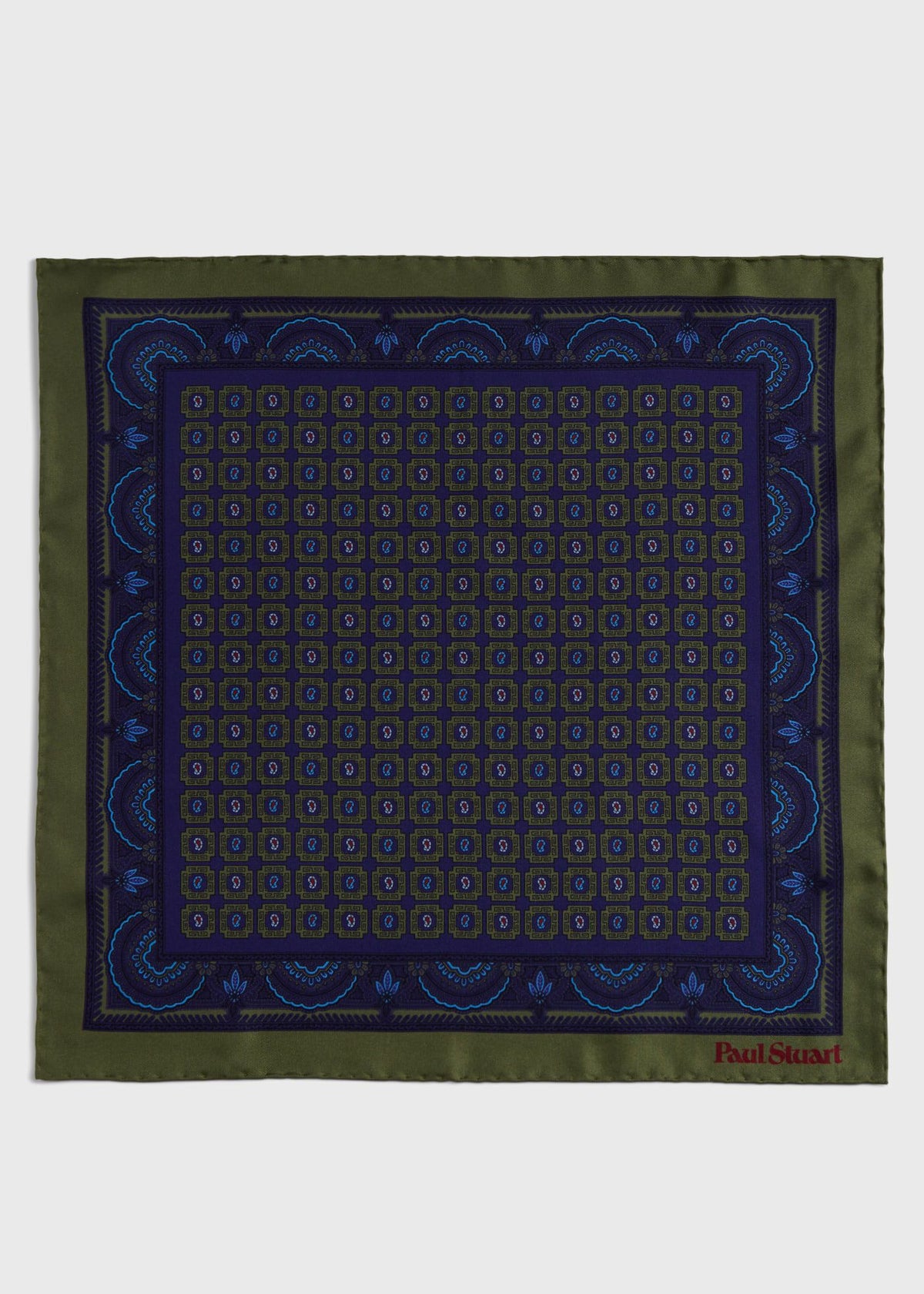Printed Silk Medallion Pocket Square - Paul Stuart Discount