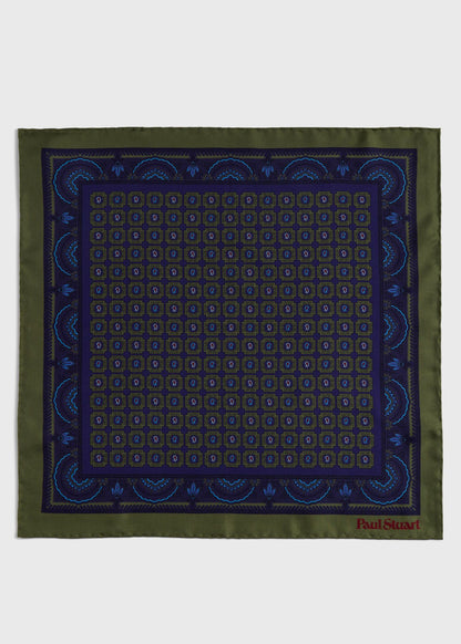 Printed Silk Medallion Pocket Square - Paul Stuart Discount