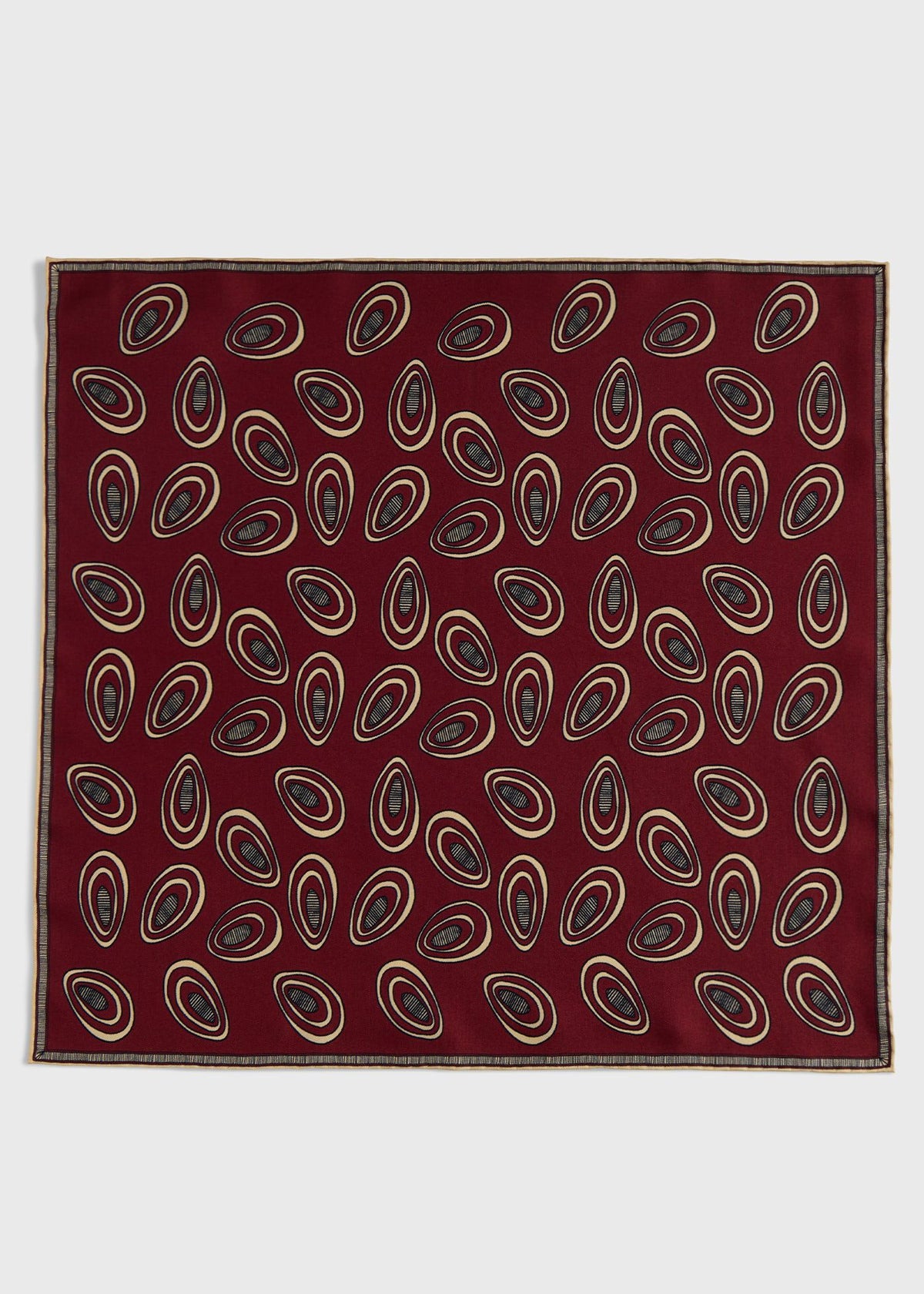Printed Silk Deco Pocket Square - Paul Stuart Latest
