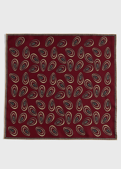Printed Silk Deco Pocket Square - Paul Stuart Latest