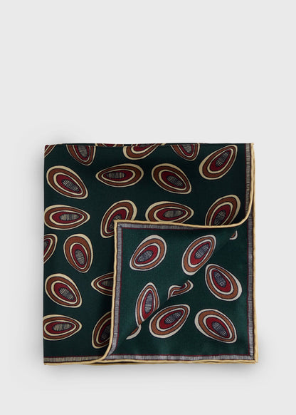 Printed Silk Deco Pocket Square - Paul Stuart Customer Favorite