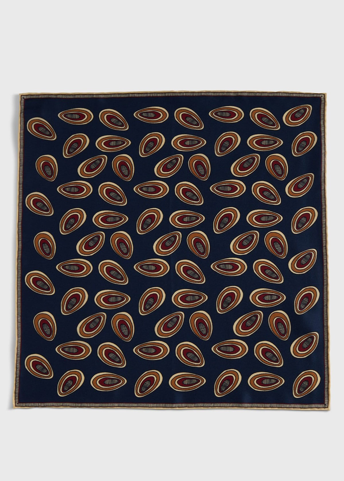 Printed Silk Deco Pocket Square - Paul Stuart Premium