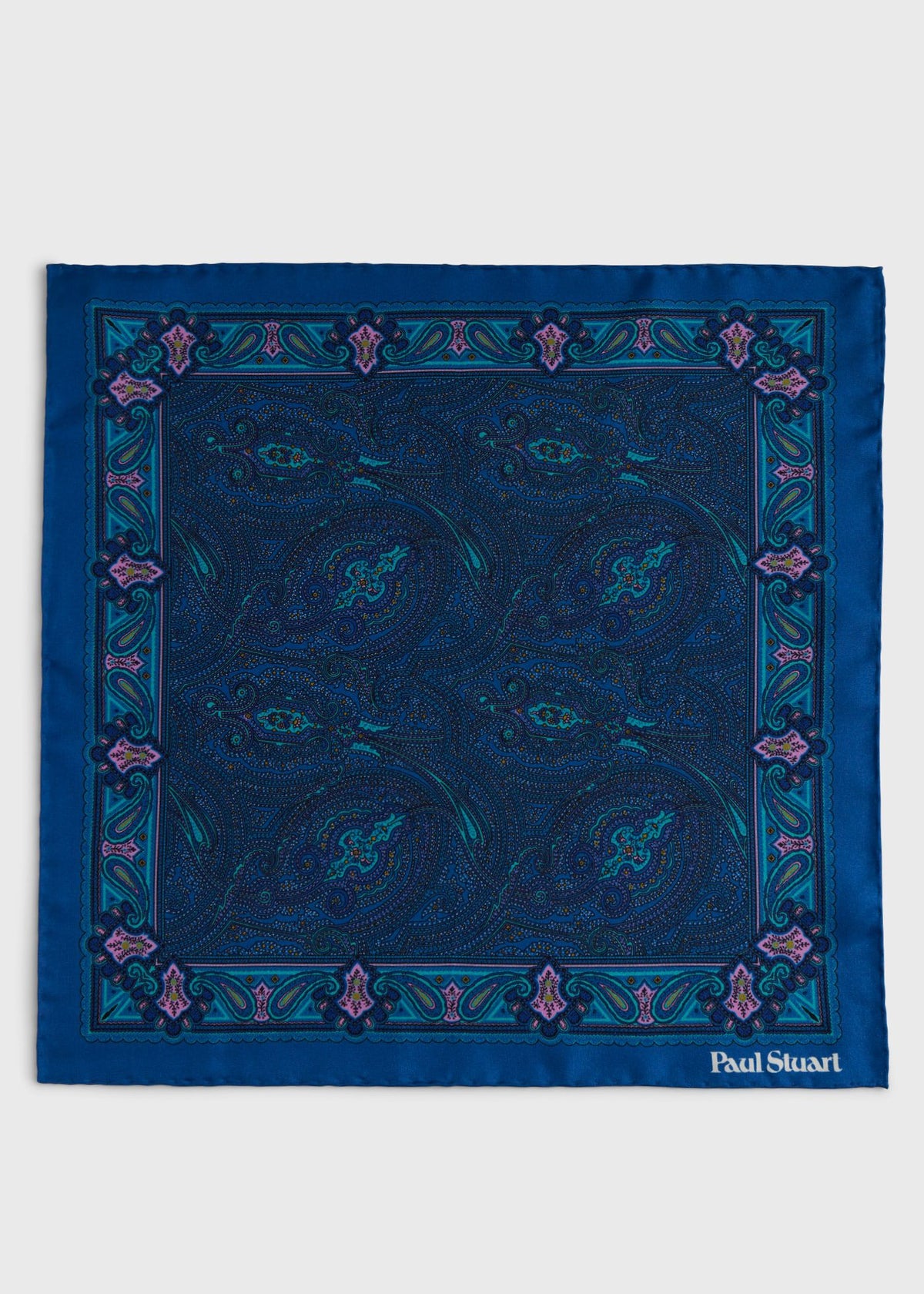 Printed Silk Paisley Pocket Square - Paul Stuart Premium