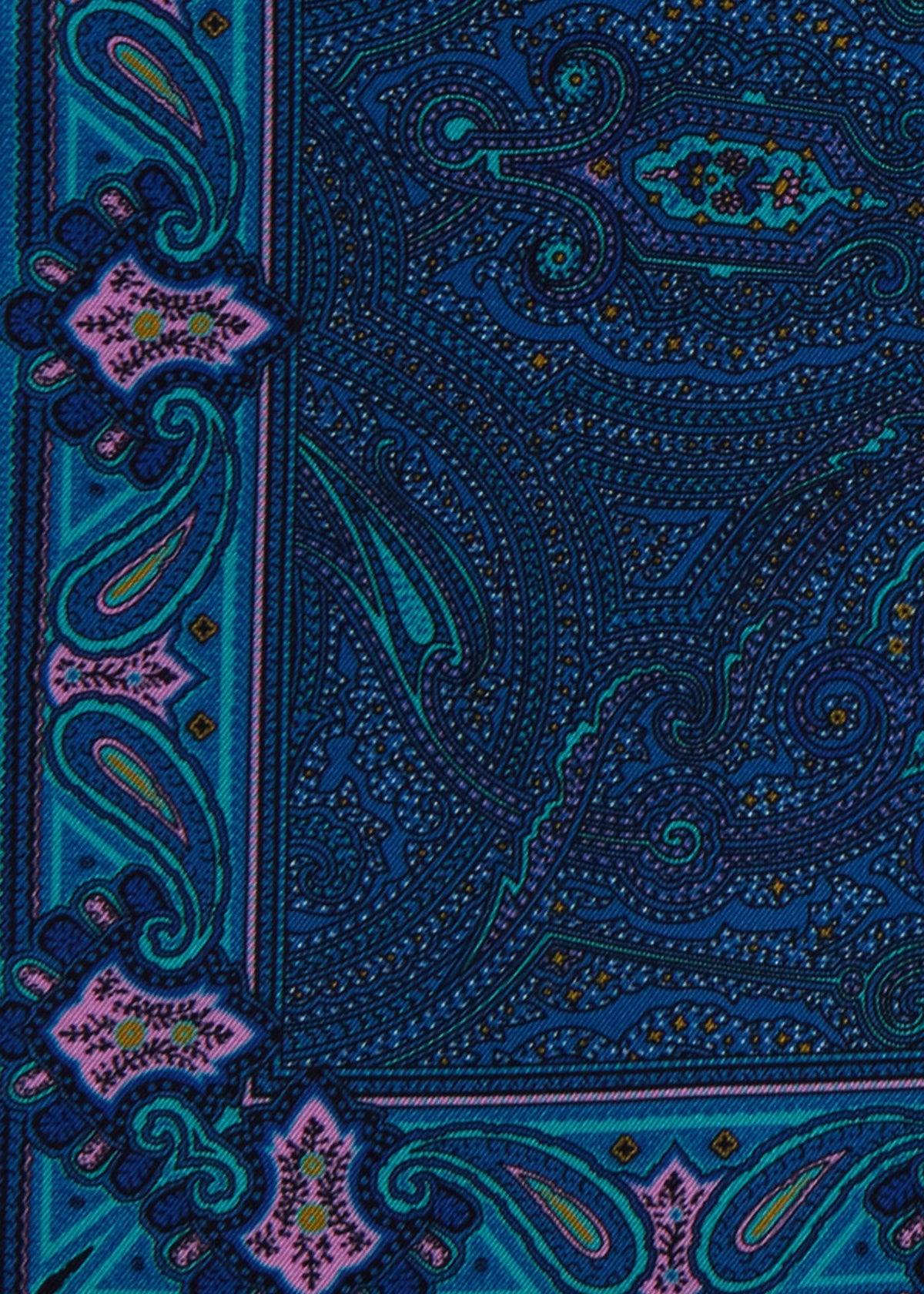 Printed Silk Paisley Pocket Square - Paul Stuart Premium
