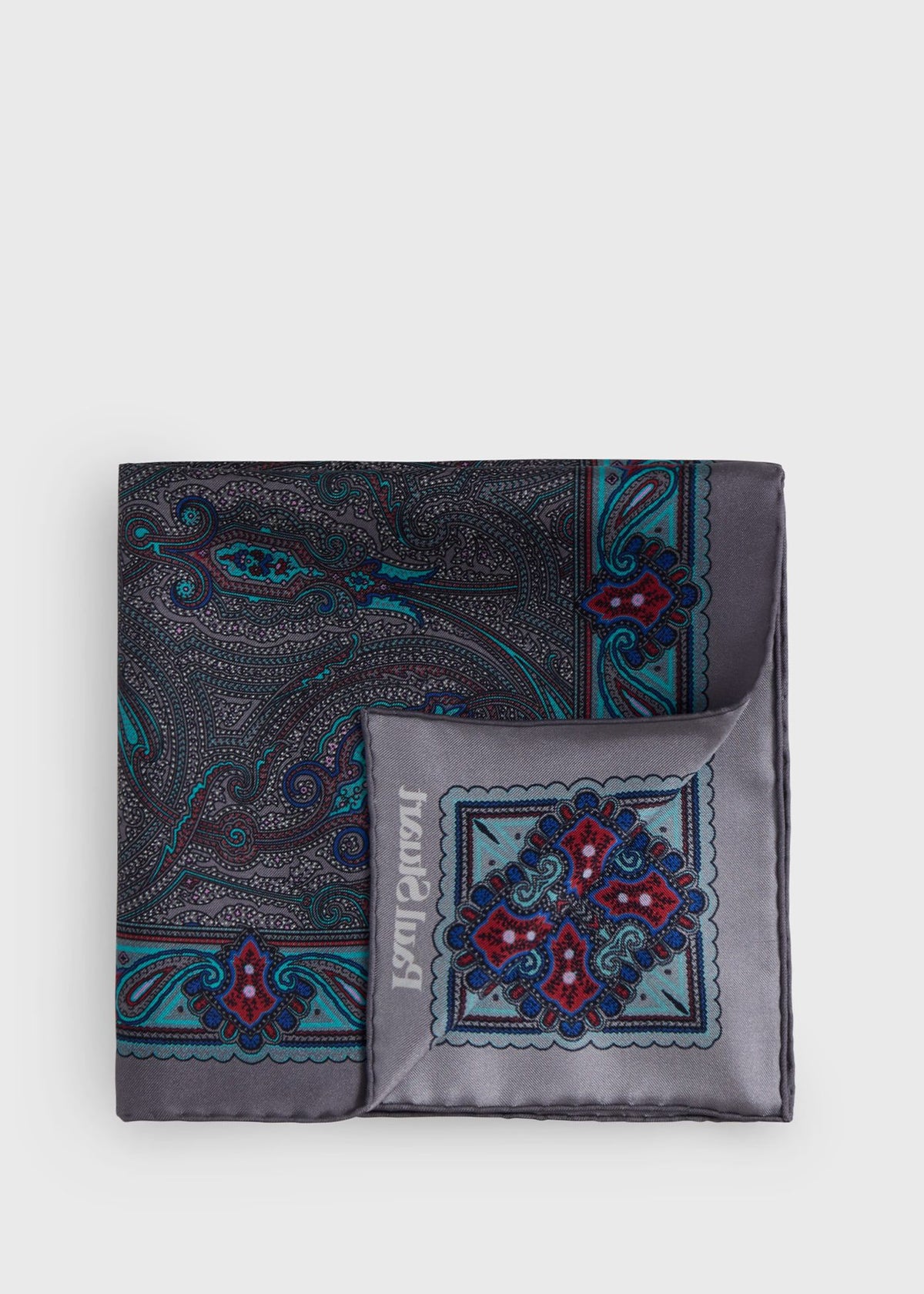Printed Silk Paisley Pocket Square - Paul Stuart Smart Buy