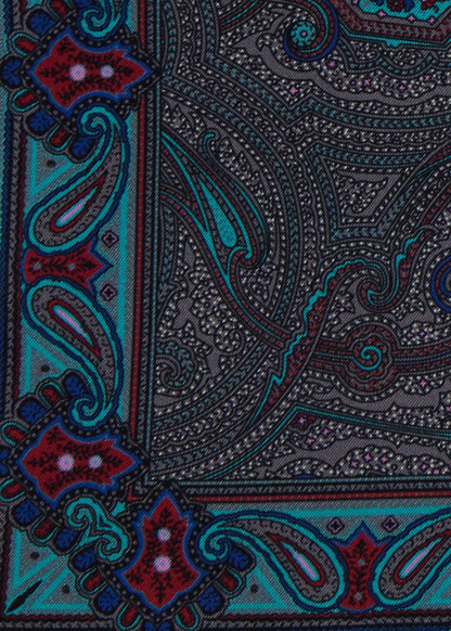 Printed Silk Paisley Pocket Square - Paul Stuart Smart Buy