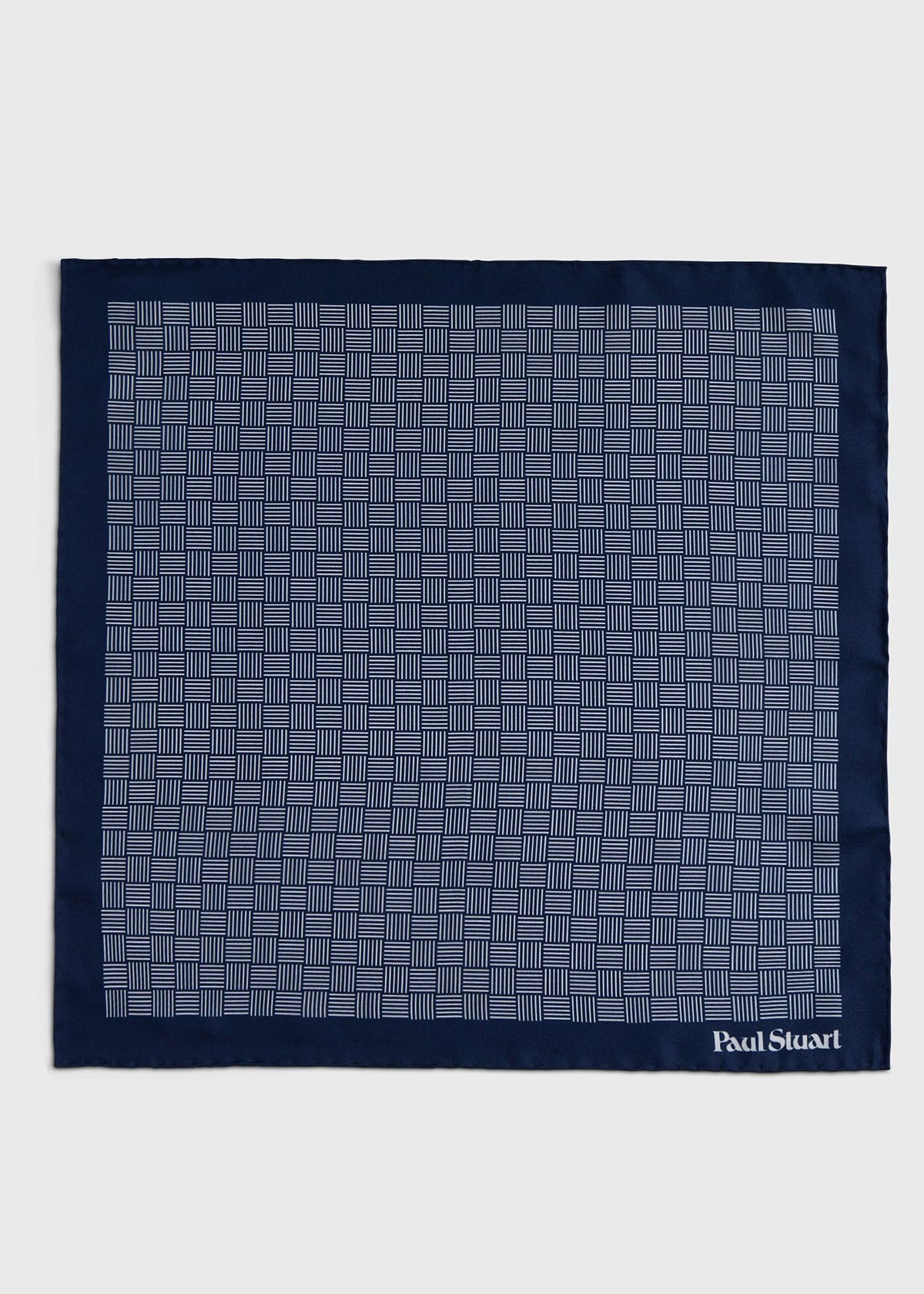 Printed Silk Parquet Pocket Square - Paul Stuart Value