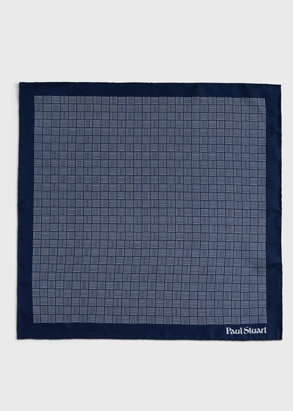 Printed Silk Parquet Pocket Square - Paul Stuart Value