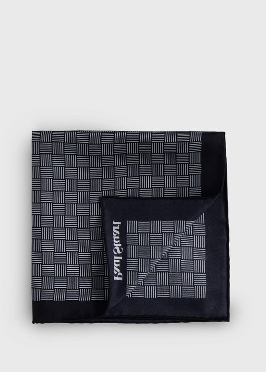Printed Silk Parquet Pocket Square - Paul Stuart Everyday