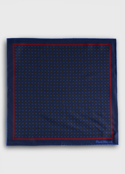 Micro Medallion Print Pocket Square - Paul Stuart Signature