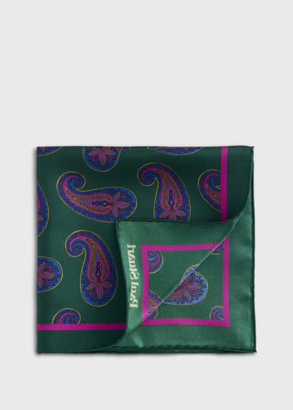 Paisley Print Pocket Square - Paul Stuart Deals