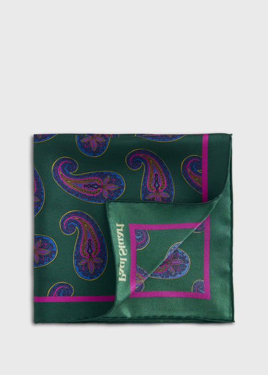Paisley Print Pocket Square - Paul Stuart Deals