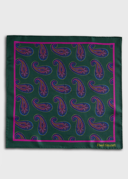 Paisley Print Pocket Square - Paul Stuart Deals