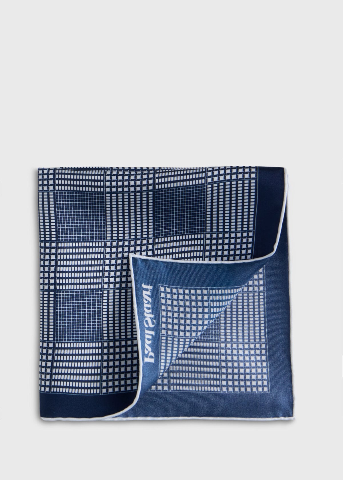 Glen Plaid Silk Pocket Square - Paul Stuart Discount