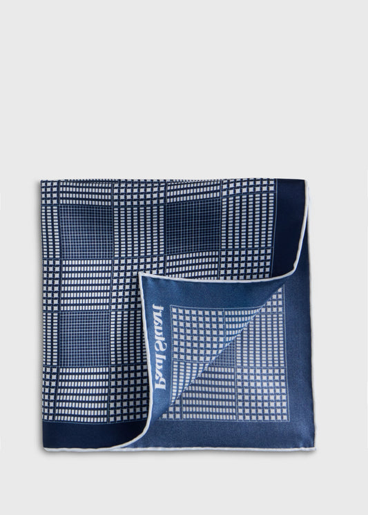Glen Plaid Silk Pocket Square - Paul Stuart Discount