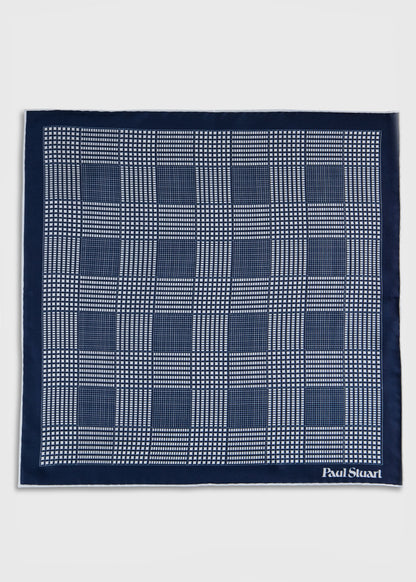 Glen Plaid Silk Pocket Square - Paul Stuart Discount