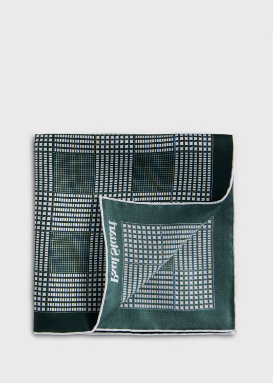 Glen Plaid Silk Pocket Square - Paul Stuart New