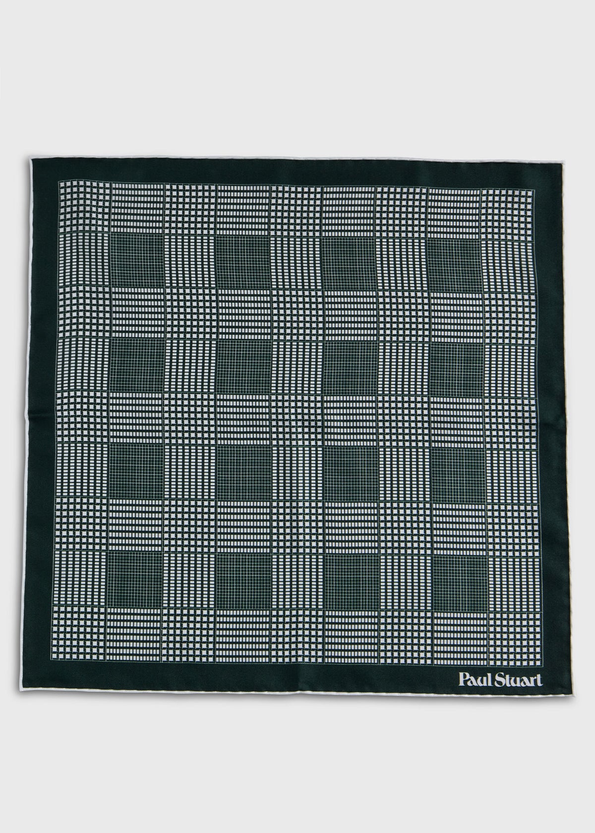 Glen Plaid Silk Pocket Square - Paul Stuart New