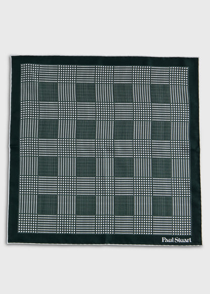 Glen Plaid Silk Pocket Square - Paul Stuart New
