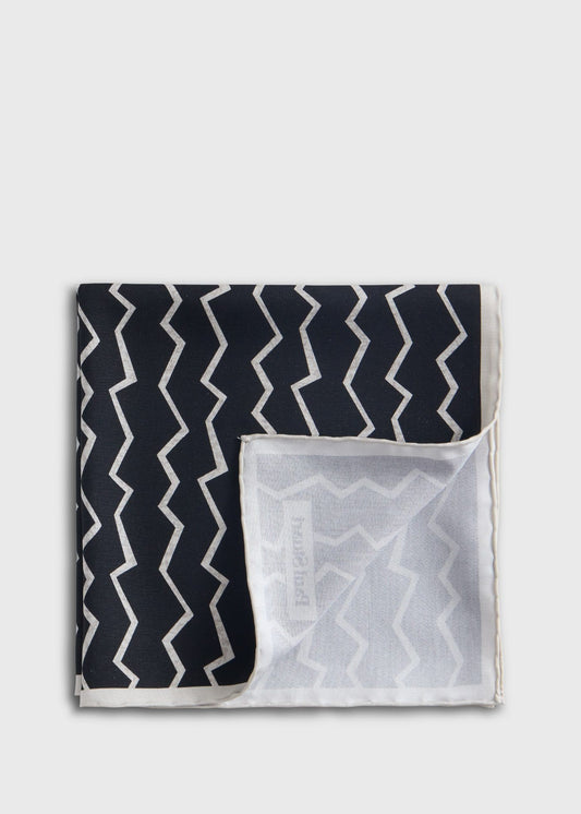 Silk Printed Geometric Pocket Square - Paul Stuart Trending