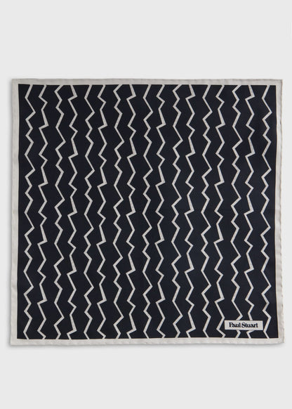 Silk Printed Geometric Pocket Square - Paul Stuart Trending
