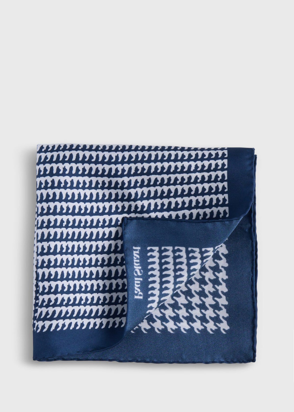 Printed Silk Large Houndstooth Pocket Square - Paul Stuart Deals