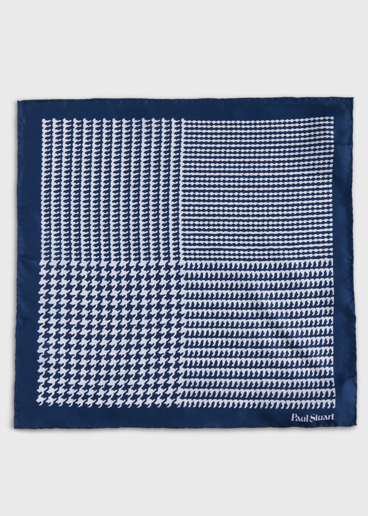 Printed Silk Large Houndstooth Pocket Square - Paul Stuart Deals