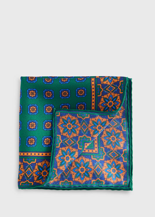 Medallion Print Pocket Square - Paul Stuart Signature